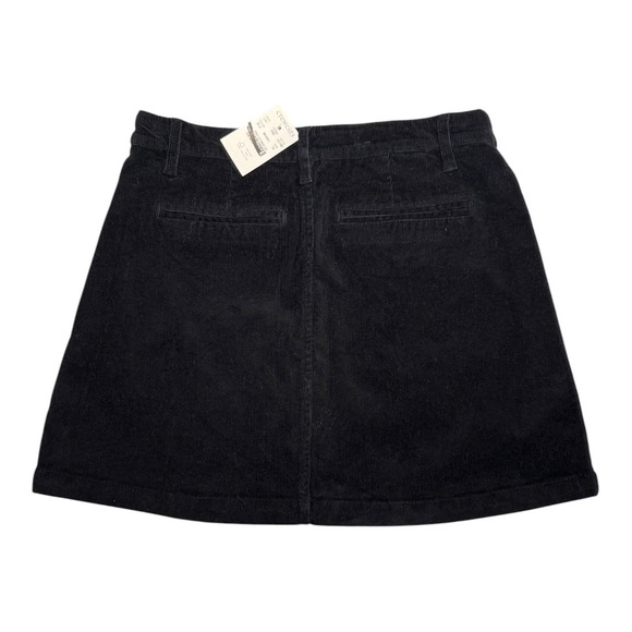 Kids Crewcuts Black Corduroy A-Line Button Front Mini Skirt Size 12 NWT - Picture 2 of 4